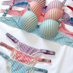 Çizgili Taşlı Sütyen Takımı