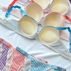 Çizgili Taşlı Sütyen Takımı